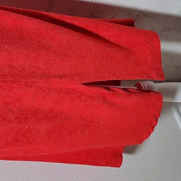 Vintage Vicky Vaughn Strapless Mini Dress Terrycloth Elastic Boho Red Rainbow M - Picture 9 of 14